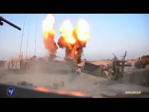 Израильские танкисты уничтожают тоннели террористов / Танки Меркава Мк4
